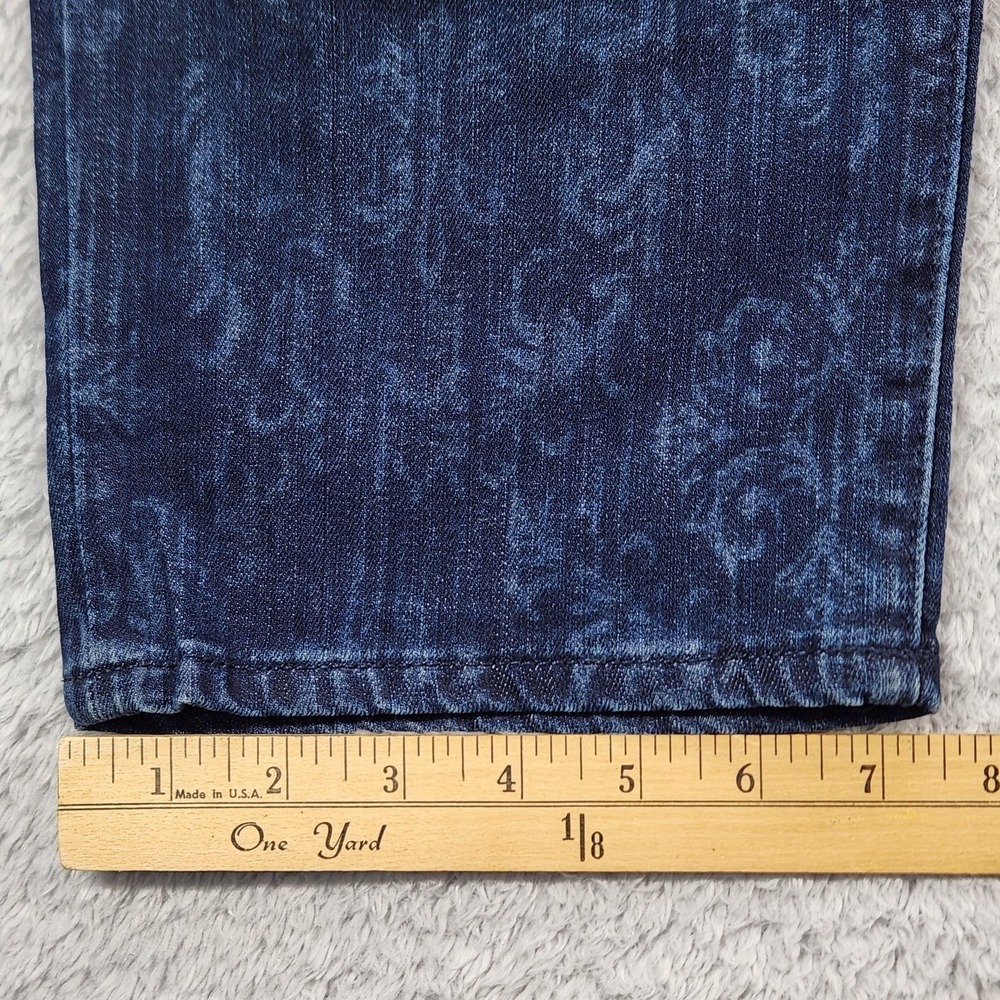 Robert Graham The Perfect Fit Jeans Mens 36x32 Dark Indigo Floral Stretch Denim - Picture 7 of 16